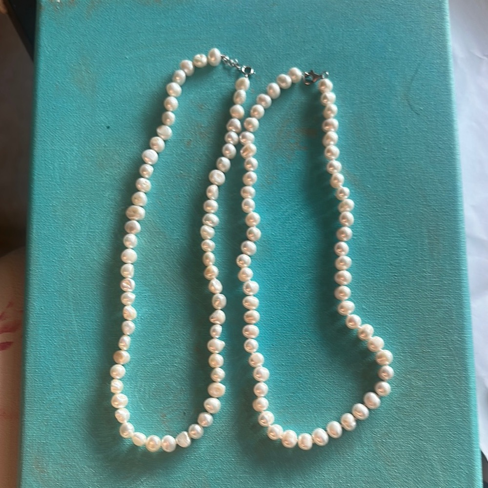 Elegant Fresh water Pearl Necklace Sterling silver
